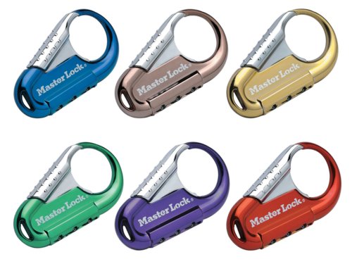 Карабинер 84mm с код 3-комб.1548 dcm Masterlock 3-цифр.пром.комб.,4 цвята