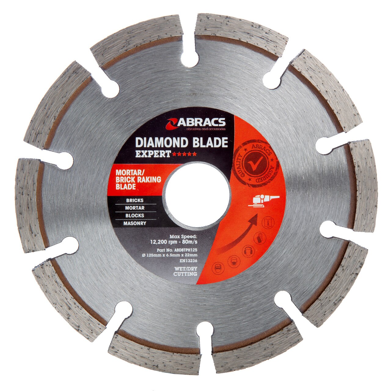 Abracs ABDBTPH125 Expert хоросан / тухлен диамантен нож 125mm x 6.5mm x 22mm