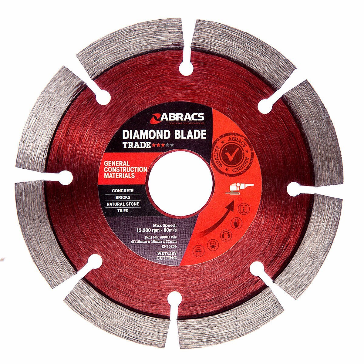 Abracs ABDD115M Диамантено острие с общо предназначение 115mm x 10mm x 22mm