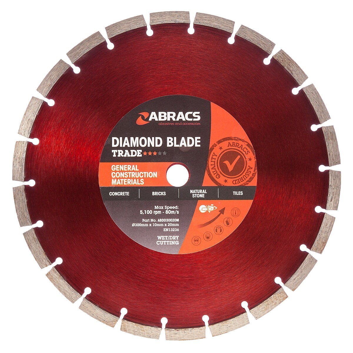 Abracs ABDD30020M Диамантено острие с общо предназначение 300mm x 10mm x 20mm
