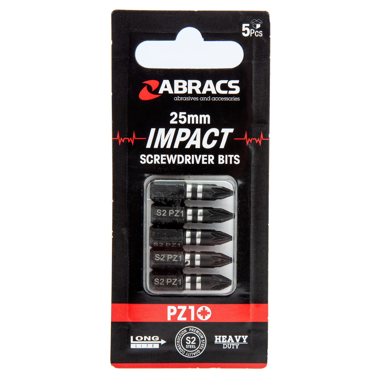 Abracs IPZ12505 PZ1 Ударни накрайници за отвертка 25 мм (пакет от 5)