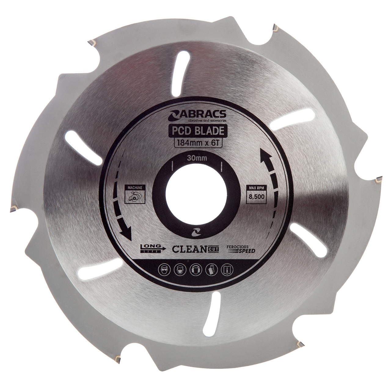 Abracs PCD1846 PDC Острие за циркулярен трион за Fiber Cement Board 184mm x 30mm x 6T