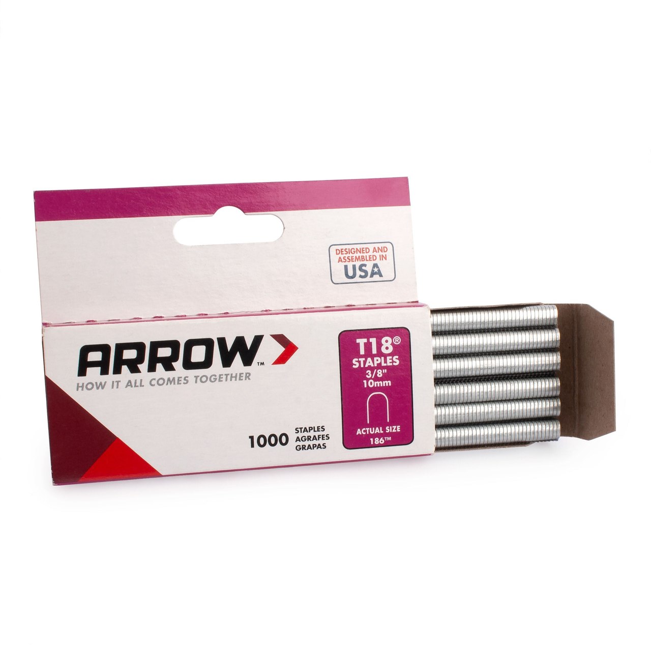 Arrow A186 T18 Кръгли коронни скоби 3/8 "(пакет от 1000)