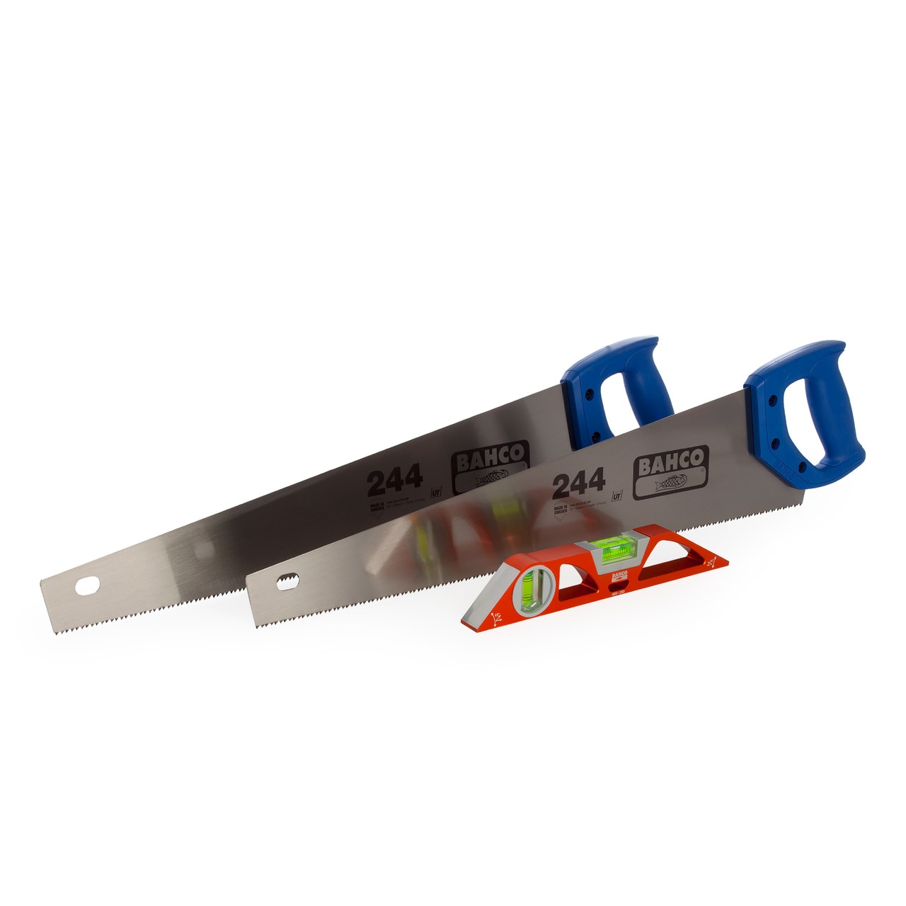 Bahco 244-22-TP-3 Triple Pack - 2 х 244-22-U7 / 8-HP Hand триони + 466-250 скеле Ниво