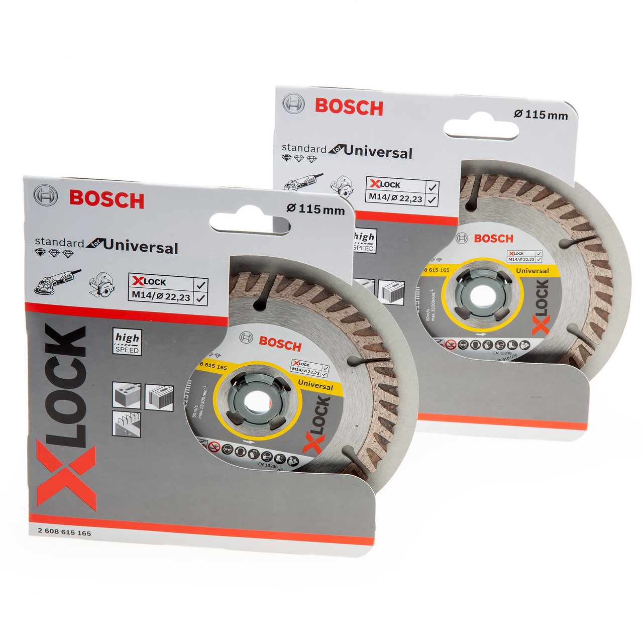 Bosch 0615997625 X-LOCK Standard за универсални диамантени ножове Twinpack 115 mm