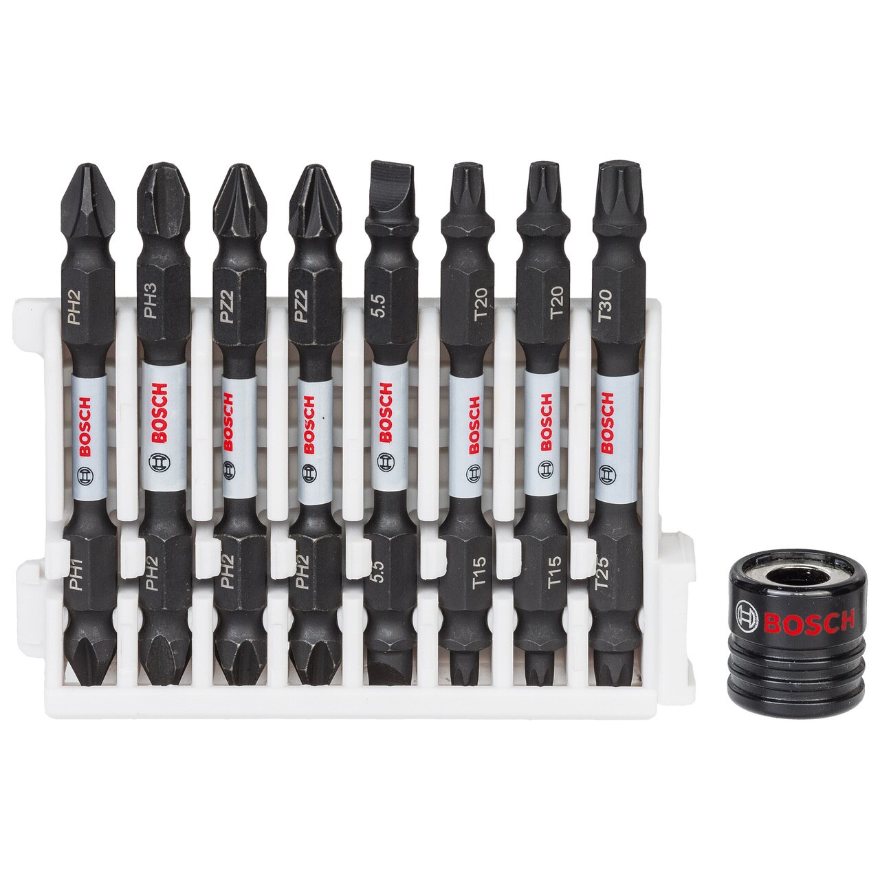 Bosch 2608522345 Контрол на удара Двукраен комплект отвертки 65 мм (9 броя)