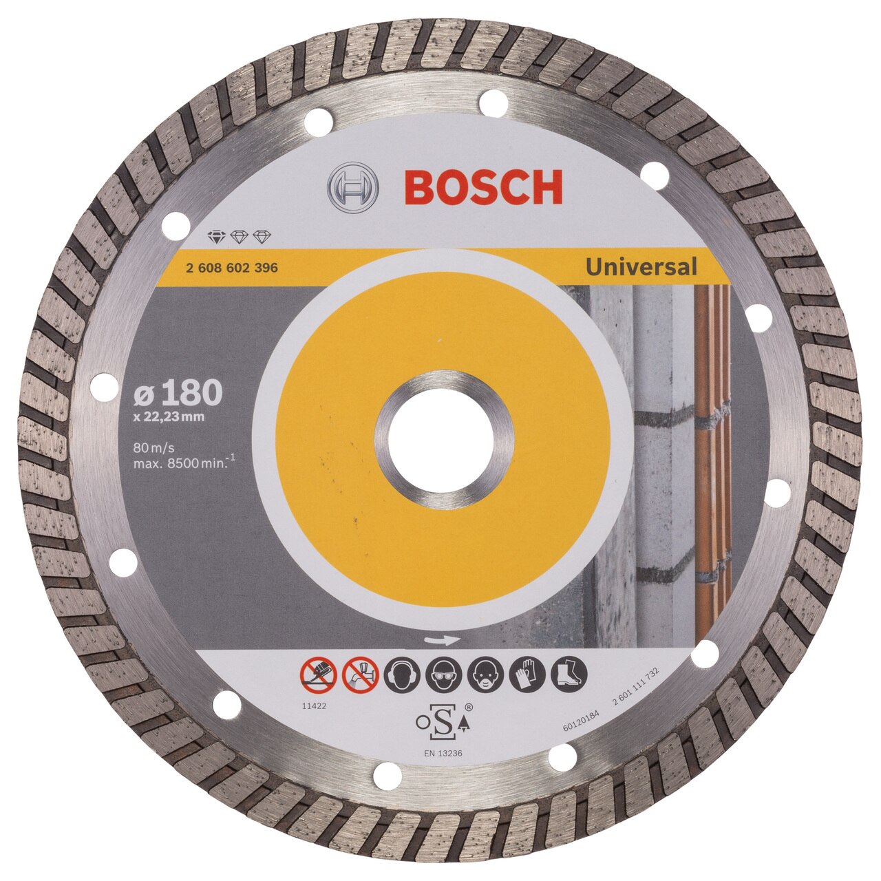 Bosch 2608602396 Стандарт за универсален турбо диамантен режещ диск 180 мм