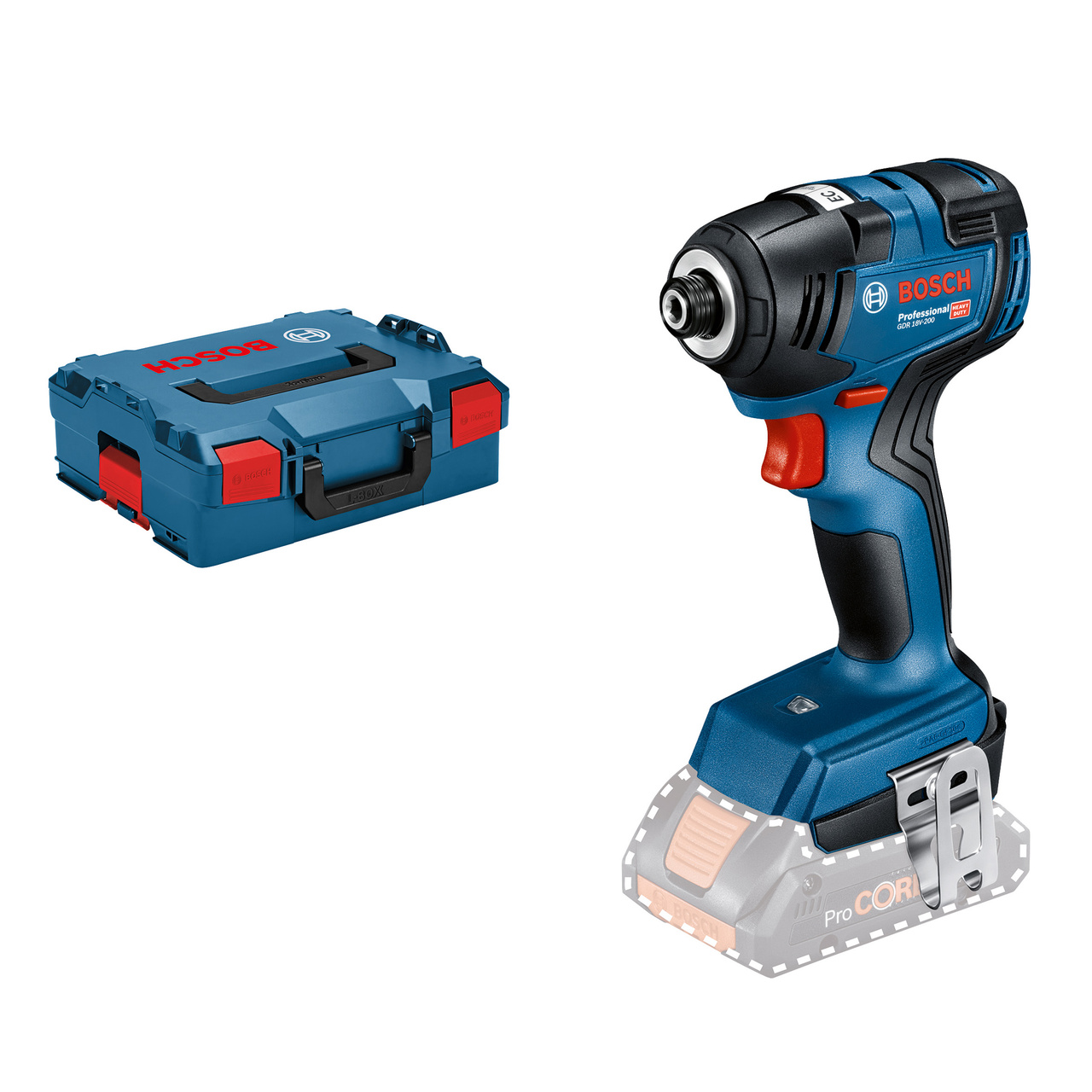 Bosch GDR18V200NCG Професионален безчетков Ударна Отвертка в L-Boxx (само корпус)