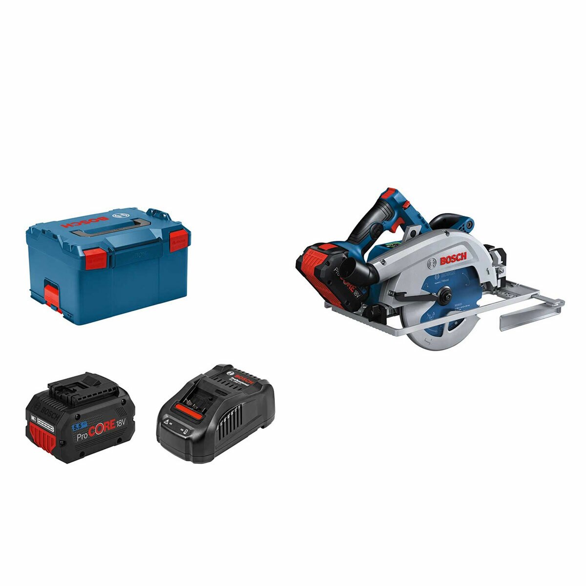 Bosch GKS 18V-68 GC BiTURBO 190mm Циркулярен трион (2 x 5.5Ah батерии)