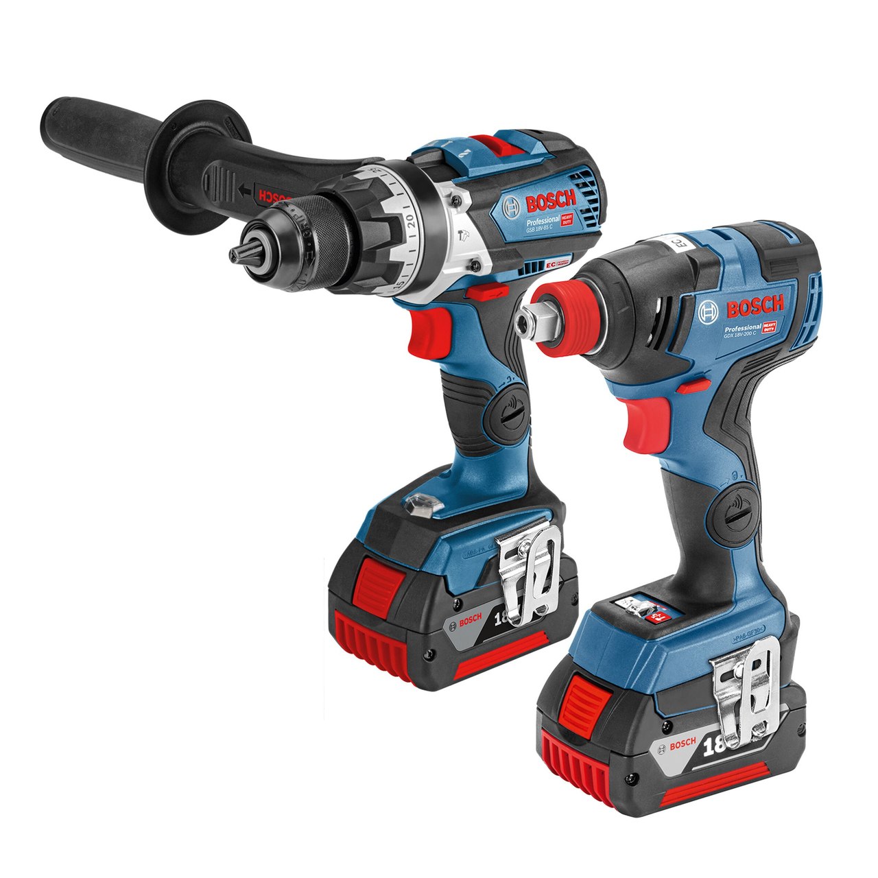 Bosch GSB 18 V-85 18V и GDX 18 V-200 Ударен Винтоверт и Ударна Отвертка двойна опаковка (2 х 5.0Ah батерии)