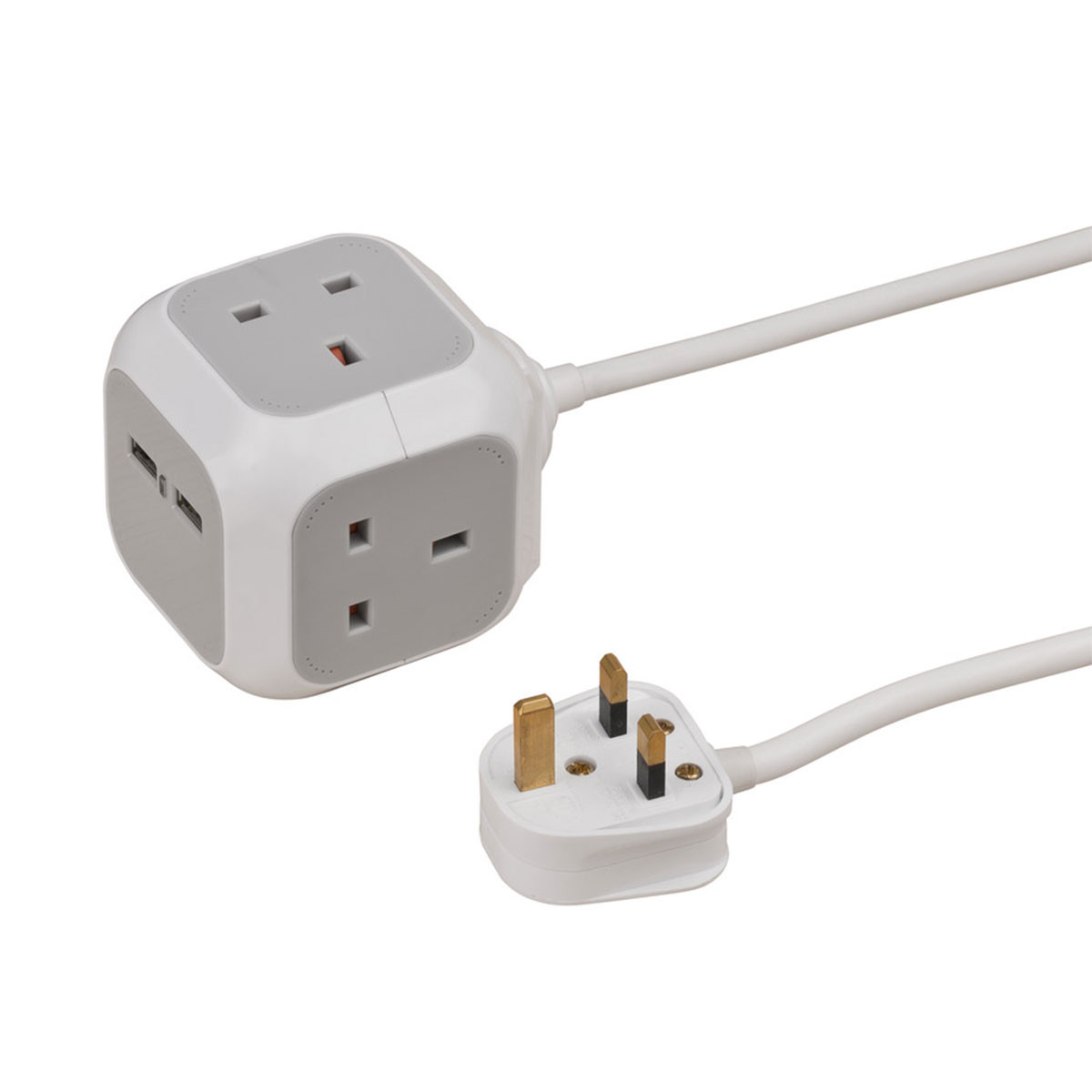 Brennenstuhl 1150103 ALEA-Power 3-Way Extension Cube с 2 x USB порта 3m