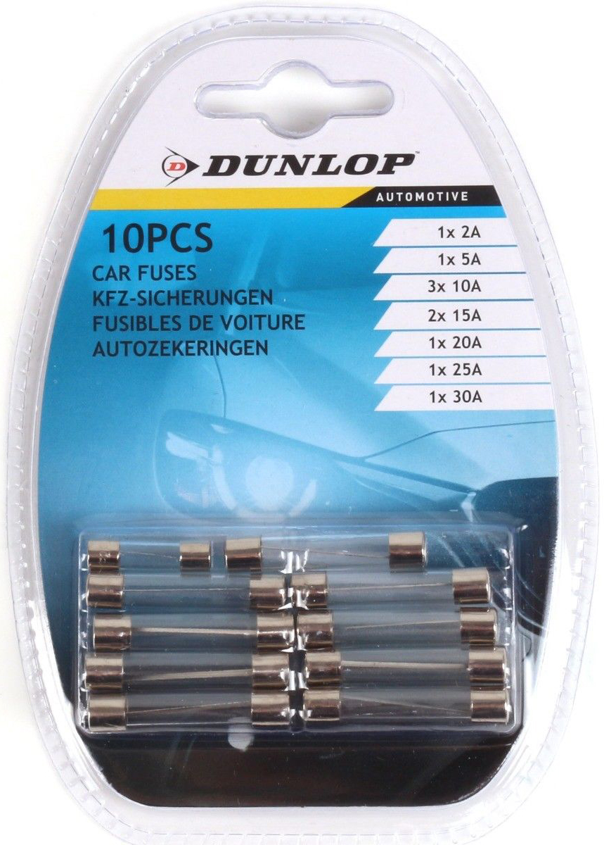 Бушони кола 10бр GL -Dunlop -61719 Стъклени - 5/ 10/ 15/ 20/ 25/ 30 A