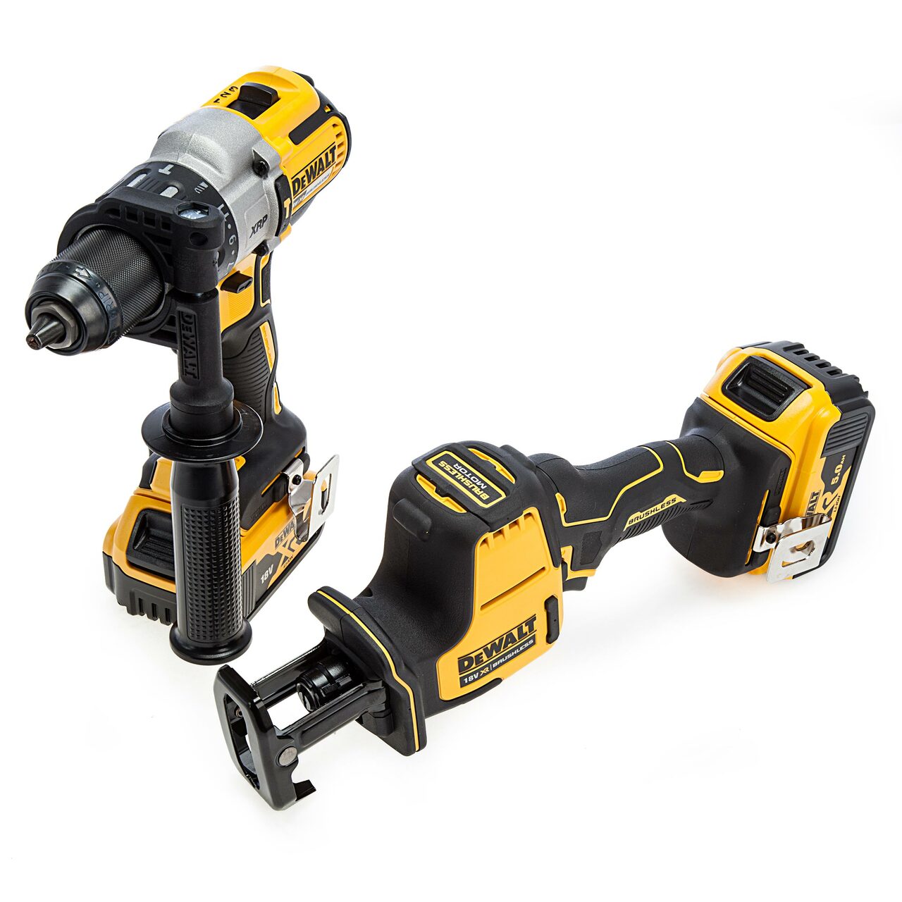 Dewalt 18V XR Ударен Винтоверт и бутален Саблен трион (2 x 5.0Ah батерии)
