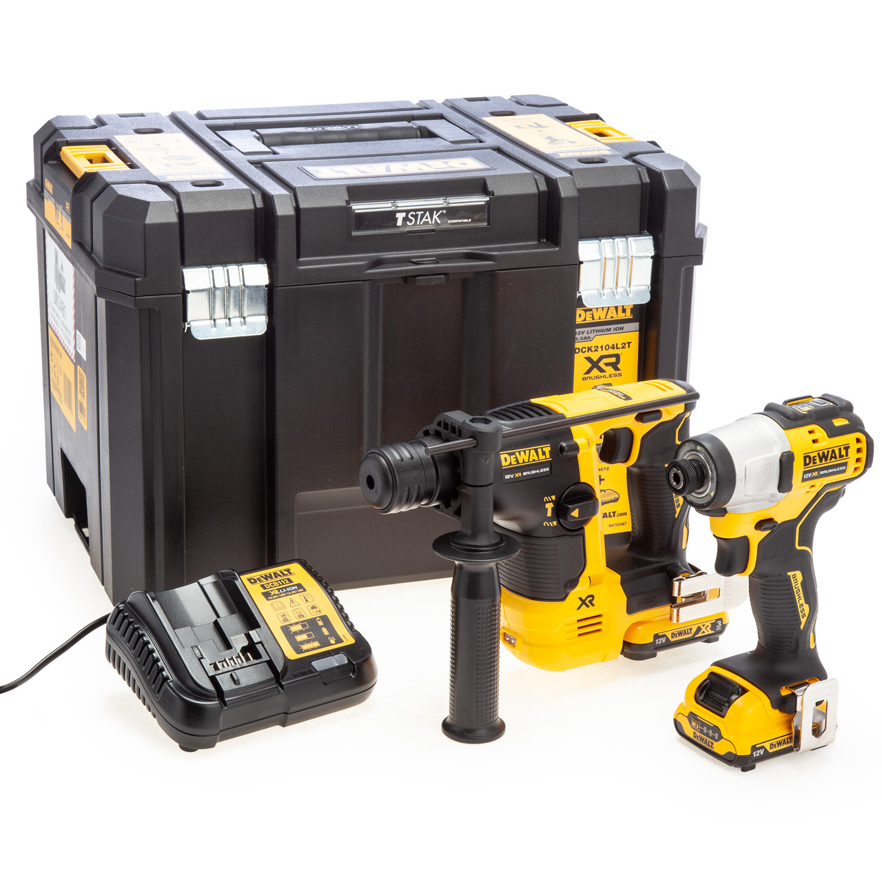 Dewalt DCK2104L2T 12V XR SDS Plus Hammer & Ударна Отвертка TwinPack (2 x 3.0Ah батерии) в кутия TSTAK