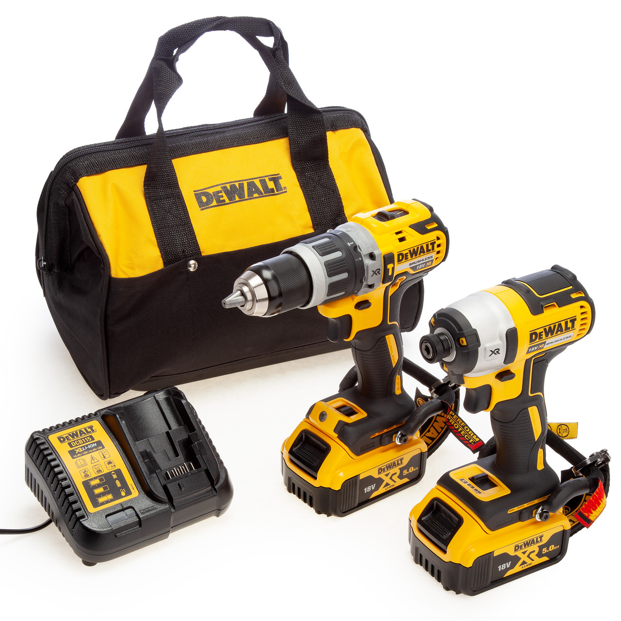 Dewalt DCK266P2LR 18V XR Ударен Винтоверт и Ударна Отвертка с двоен пакет, готов за въже (2 x 5,0 Ah батерии)