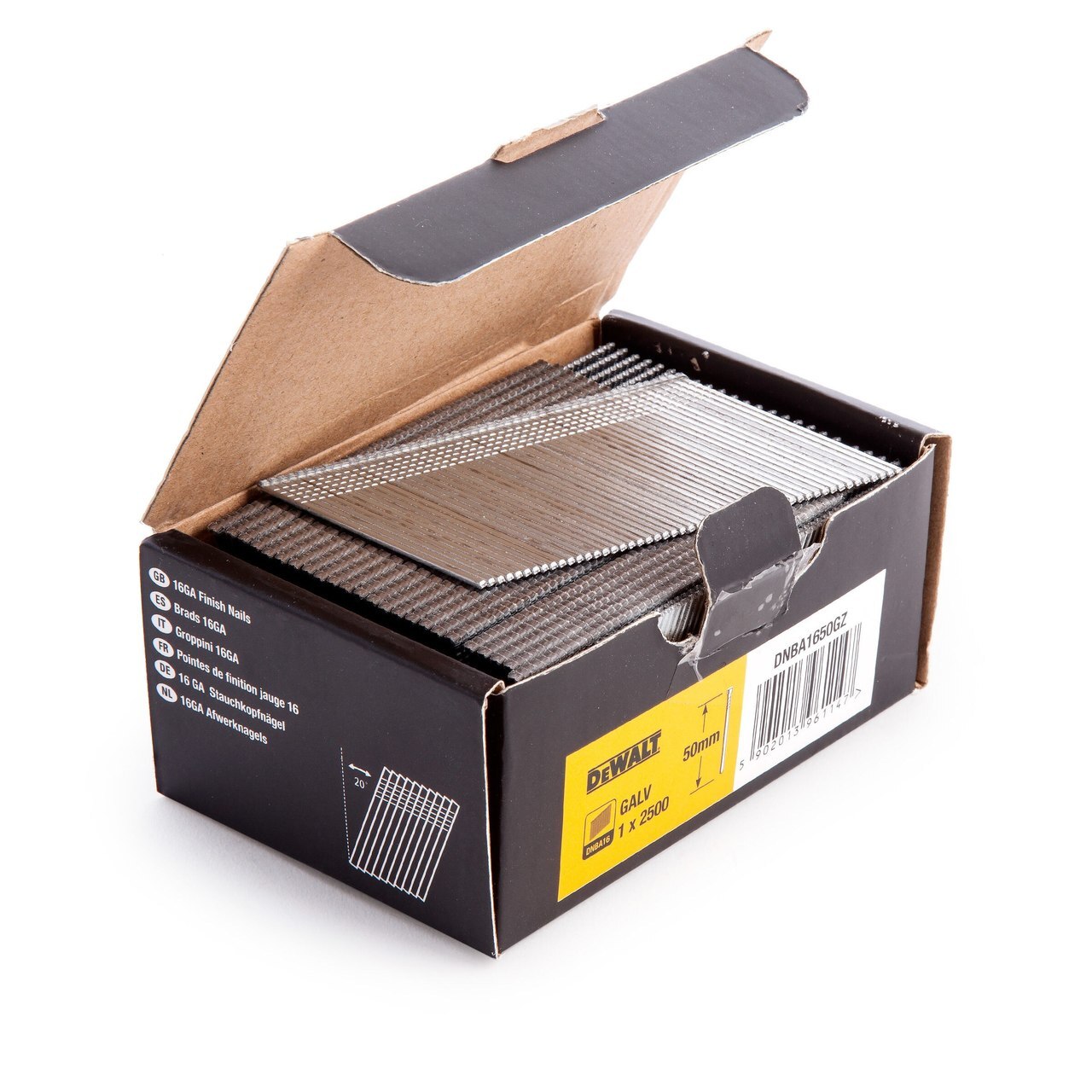 Dewalt DNBA1650-GZ 16GA Brad Finish Nail 20 Deg поцинкована 50 мм (пакет от 2500)