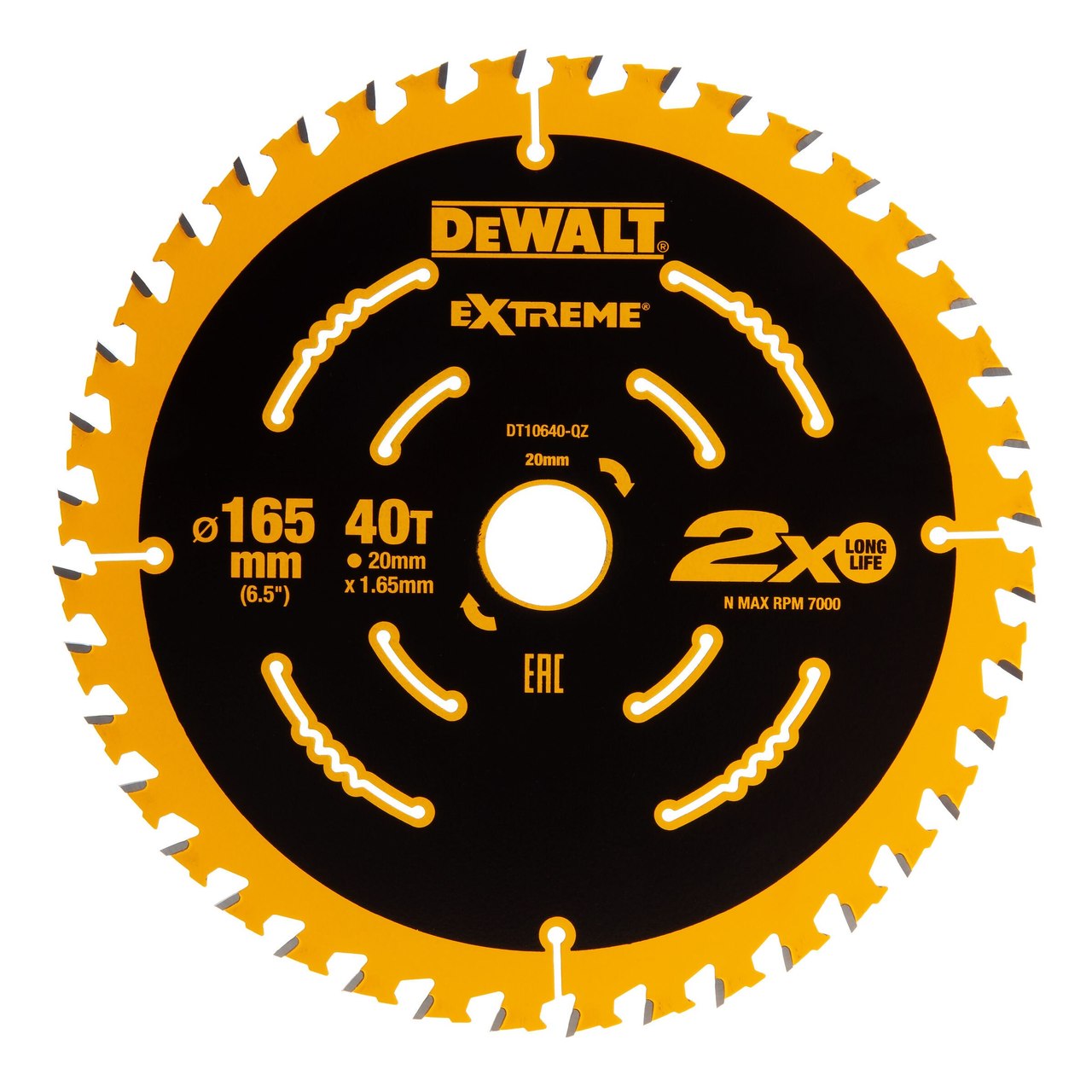 Dewalt DT10640-QZ екстремно рамкиращо циркулярно трионче 165mm x 20mm x 40T