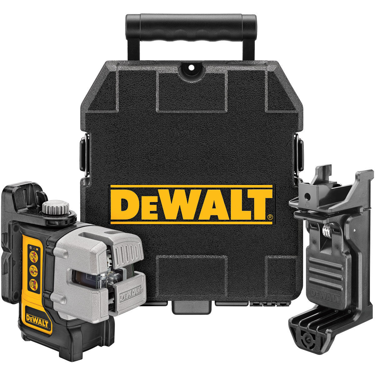 Dewalt DW089K Трипосочен самонивелиращ се много ярък многолинеен лазер (хоризонтални, вертикални и странични линии)