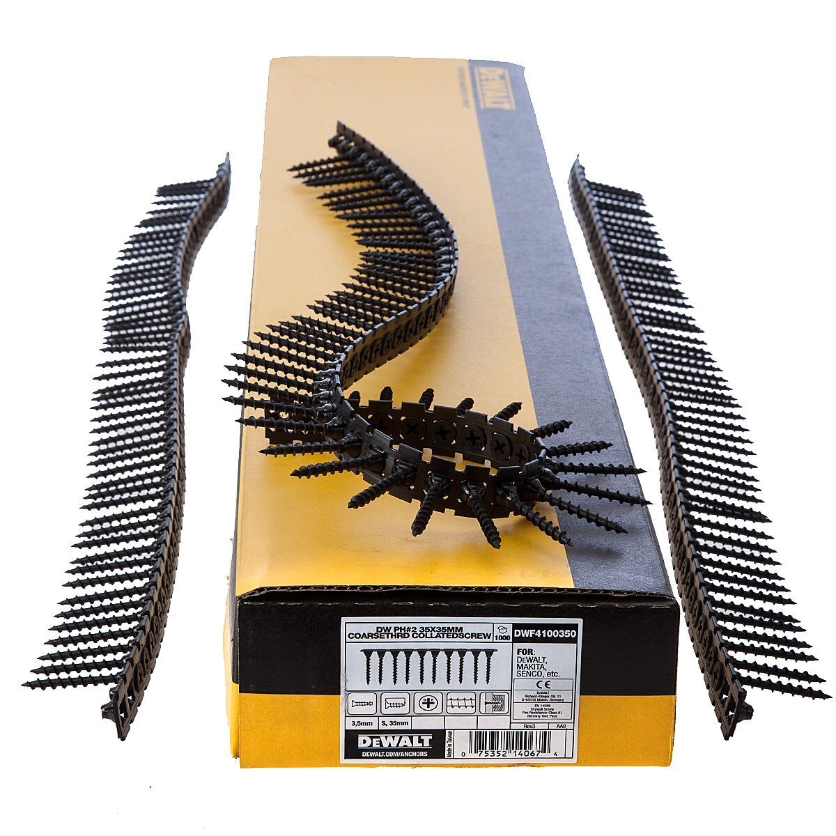 Dewalt DWF4100350 Винтове за гипсокартон с пластмасова сглобка, груба резба: 35 мм x 3,5 мм (1000 в кутия)