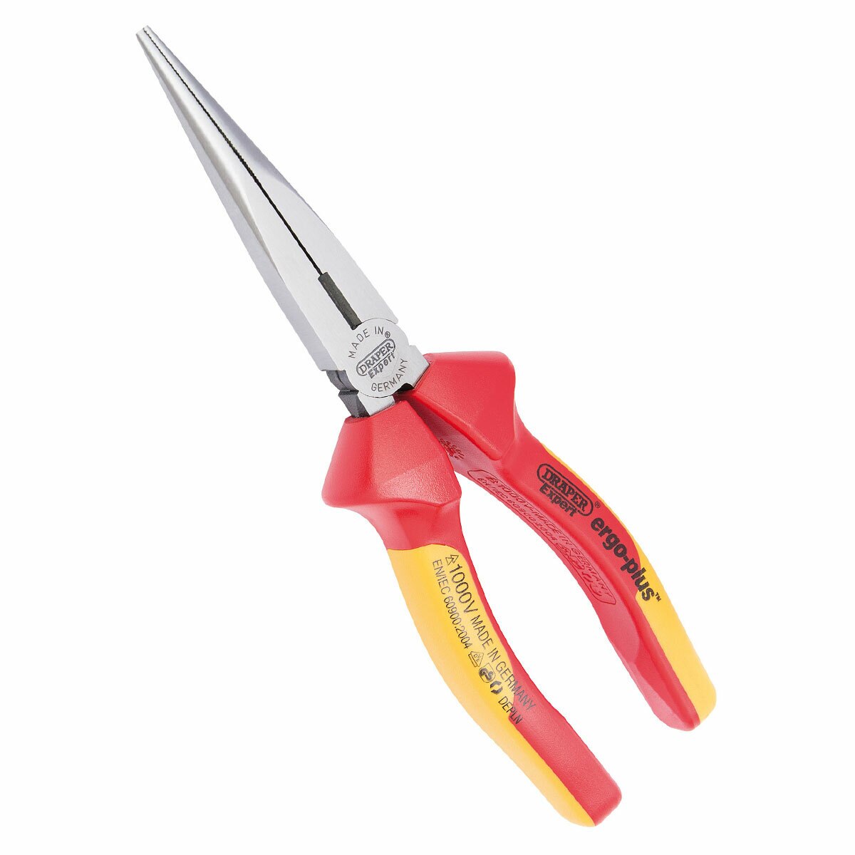 Draper 50247 200 мм Ergo Plus Напълно изолирани VDE Slimline клещи за дълъг нос
