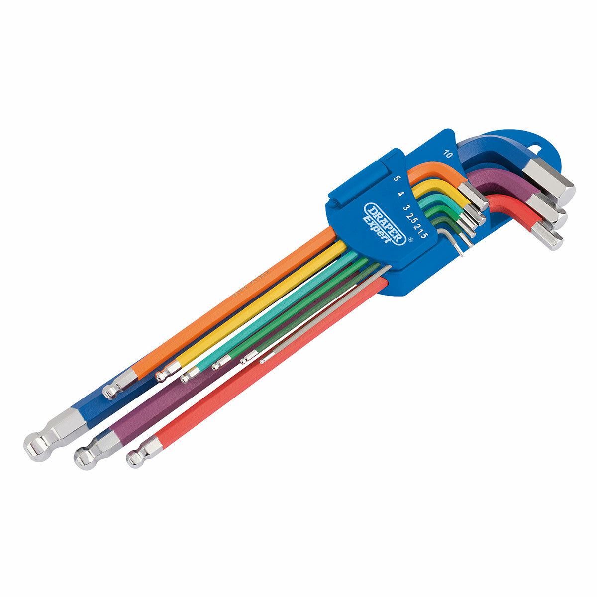 Комплект ключове Draper 66134 Metric Colored Extra Long Hex & Ball End (9 парчета)