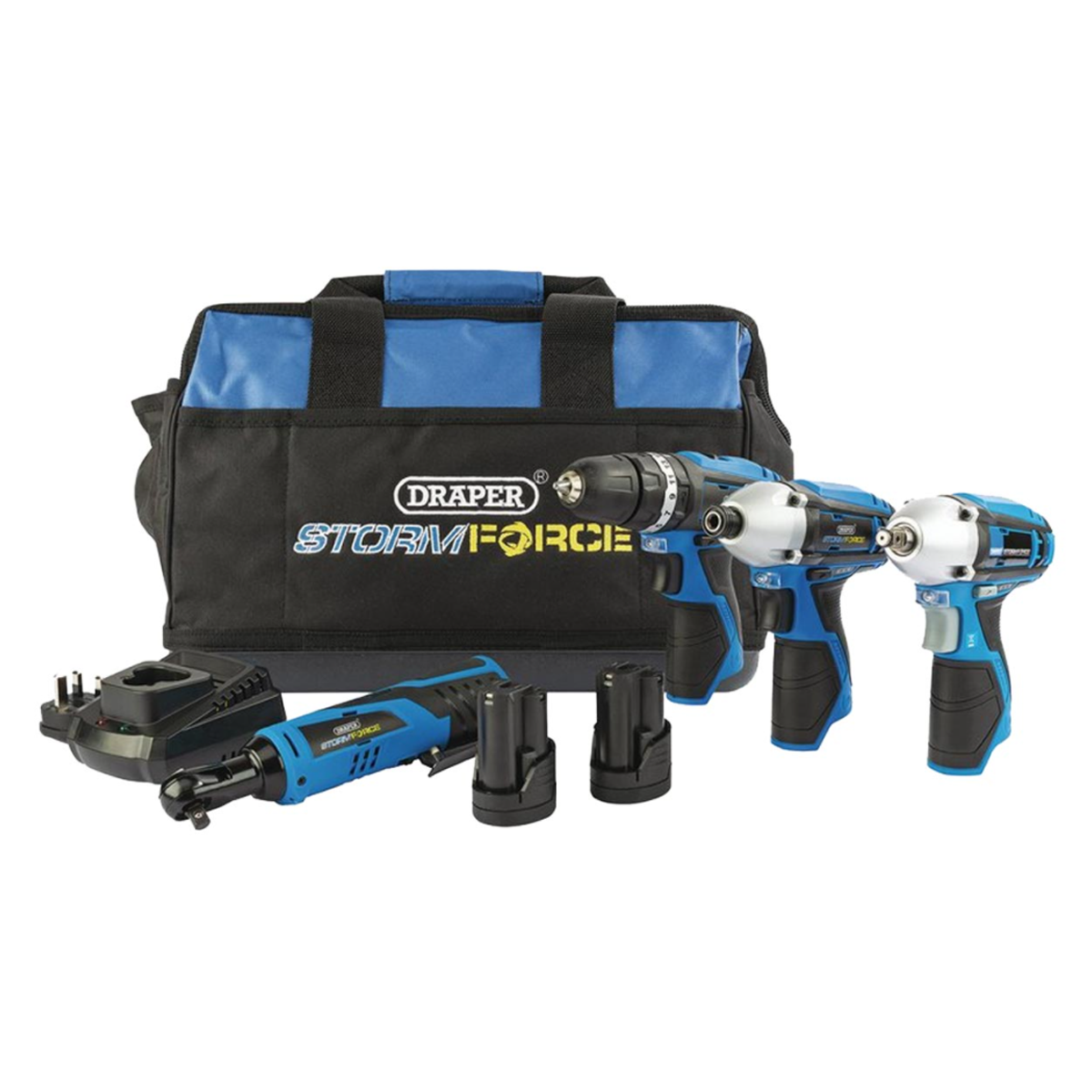 Draper 93446 10.8V Storm Force комплект от 4 части (2 x 1.5Ah батерии)