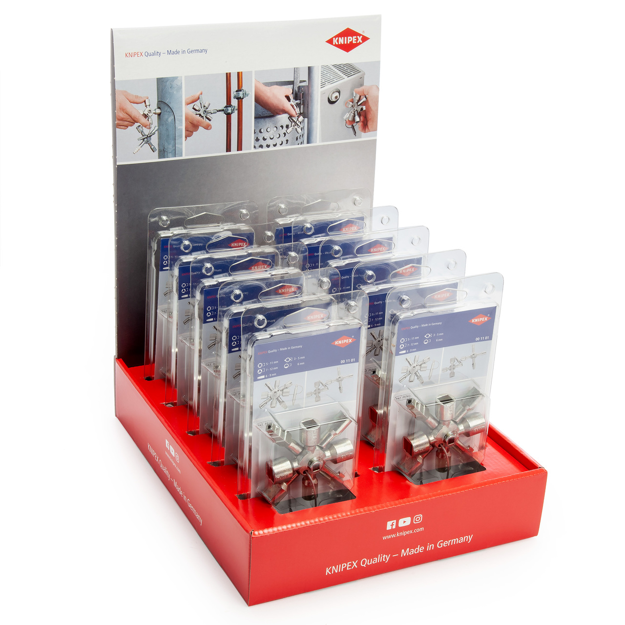Knipex 001801V28 Twinkey за STD шкафове и изключващи системи (Опаковка от 10)