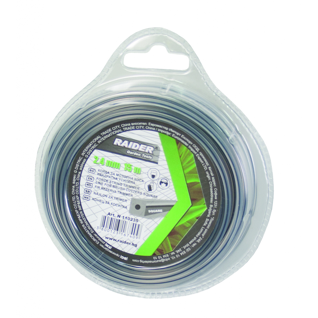Корда за моторна коса квадратна усилена Platin-silver 3.0mm х 12m