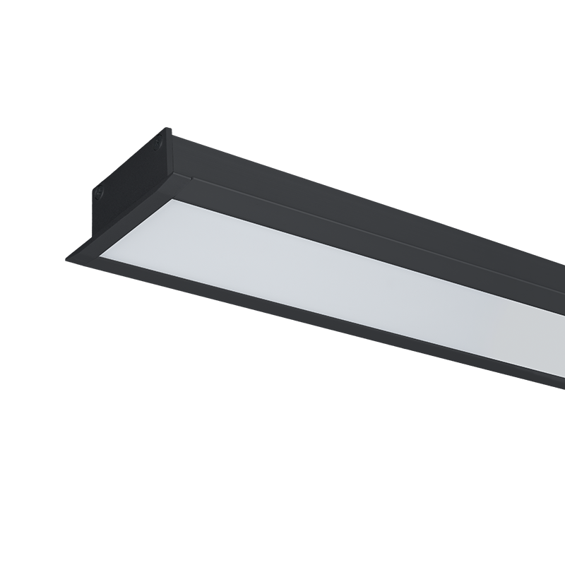 LED PROFILES RECESSED MOUNTING S48 12W 4000K 600MM BLACK+EMERGEMCY KIT