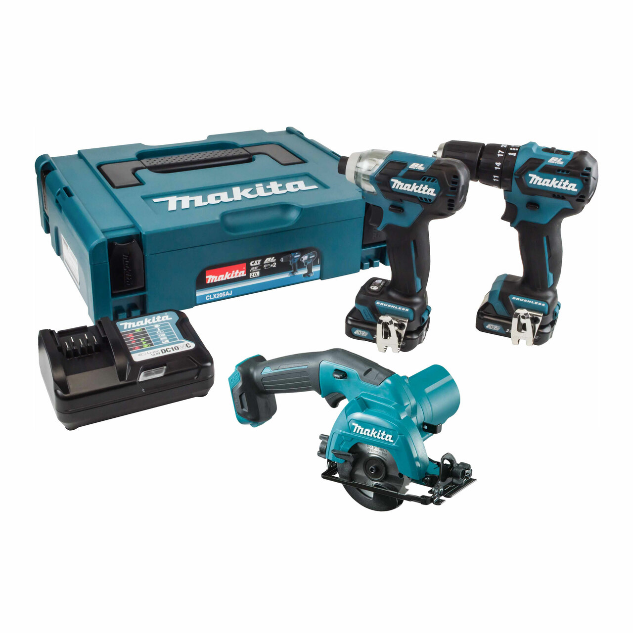 Комплект Ударен Винтоверт Makita 12max Екстремна компактна технология , Ударна Отвертка отверт и циркулярен трион (2 x 2.0Ah батерии)