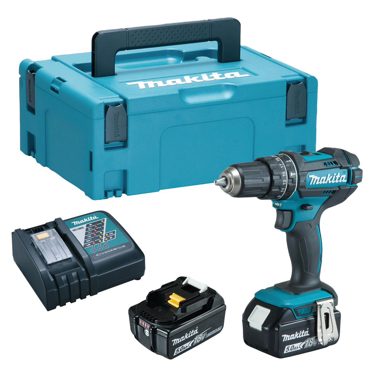 Ударен Винтоверт Makita DHP482RTJ 18V LXT (2 x 5.0Ah батерии) в MakPac