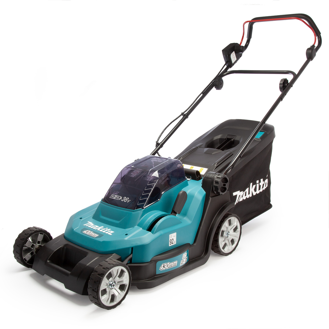 Makita DLM432CT2 36V LXT акумулаторна косачка за трева 43см (2 x 5.0Ah батерии) - приема 2 x 18V батерии