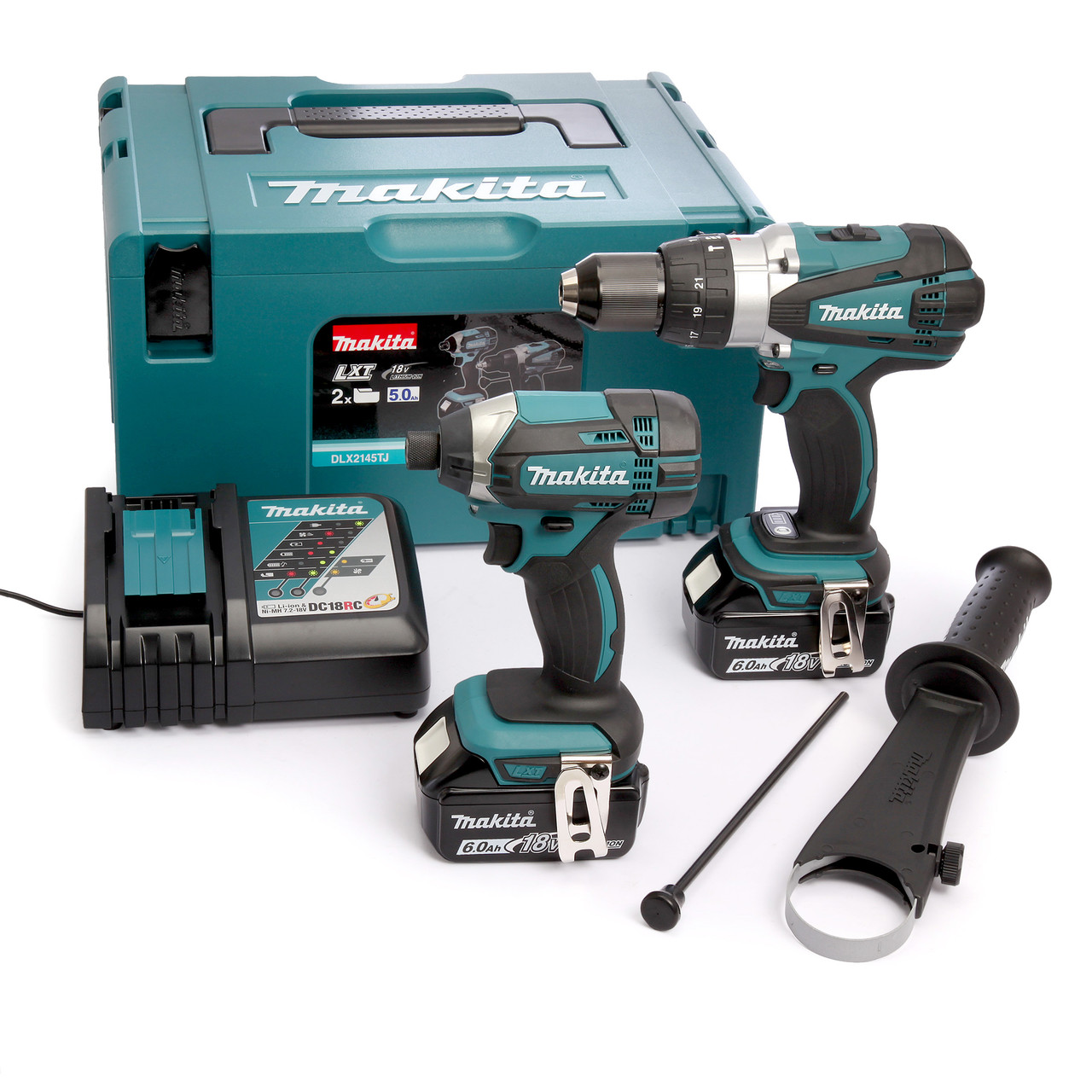 Makita DLX2145GJ 18V Ударен Винтоверт и Ударна Отвертка двоен пакет (2 x 6,0 Ah батерии)