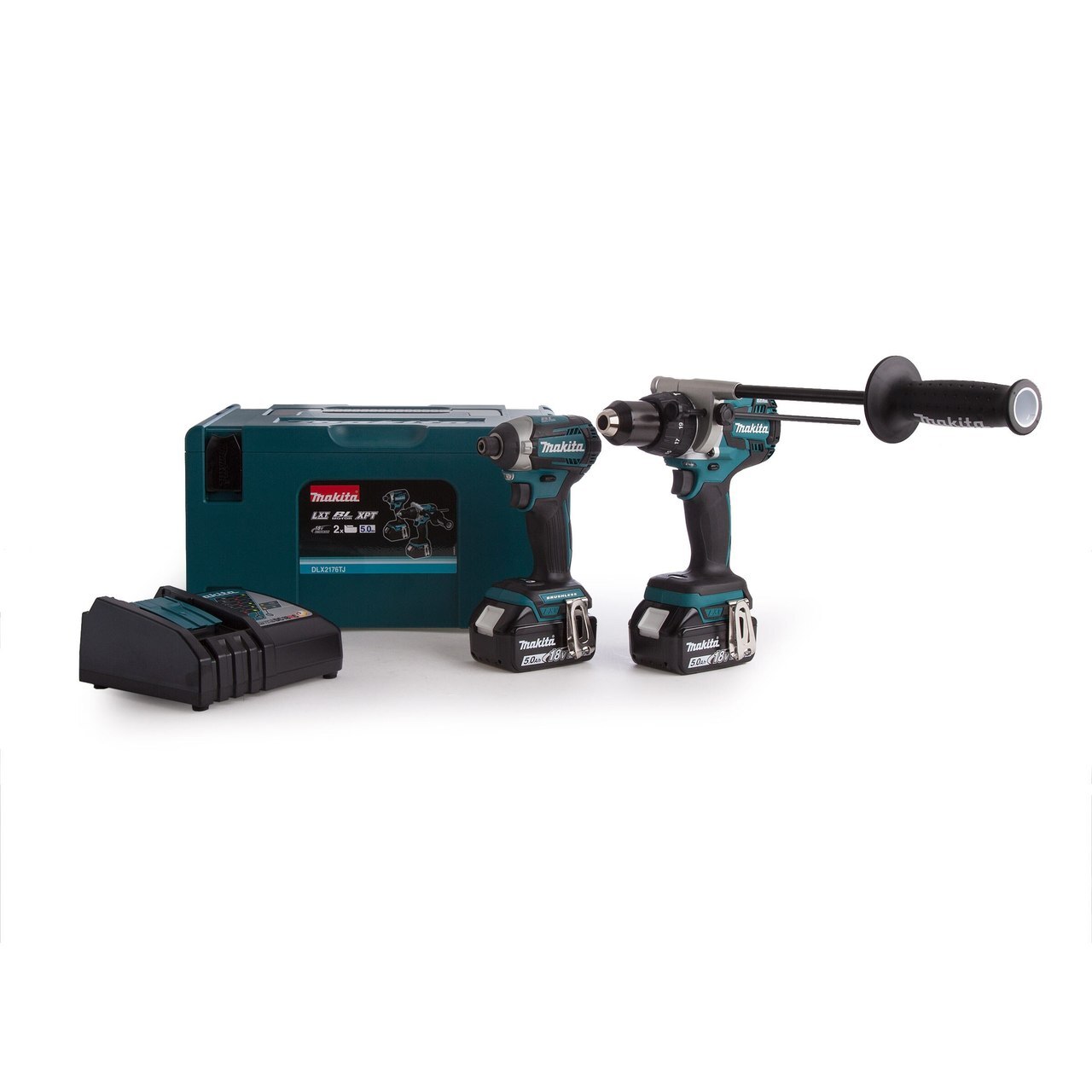 Makita DLX2176TJ 18V безчетков близнак - DHP481 Ударен Винтоверт + DTD154 Ударна Отвертка (2 x 5.0Ah батерии)