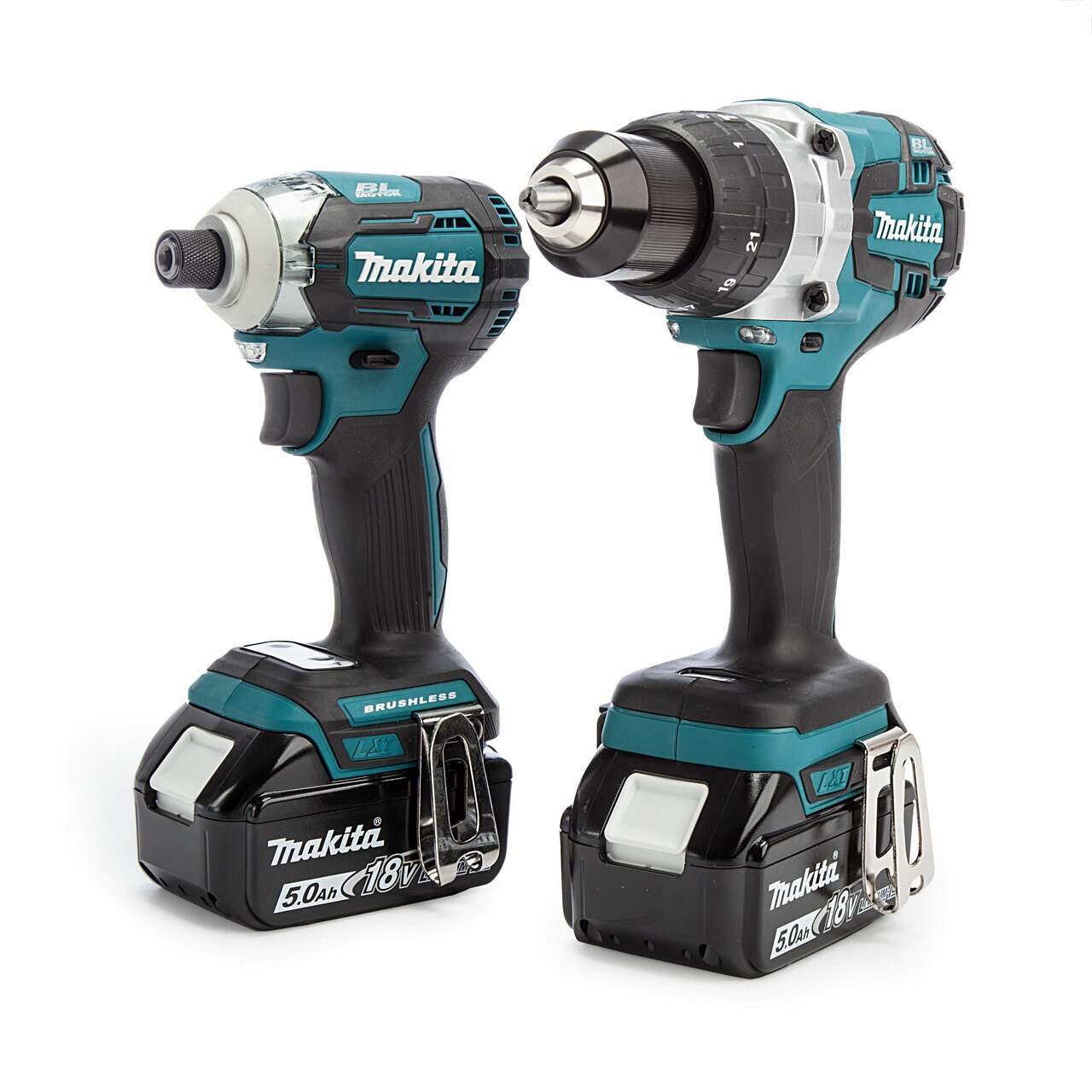 Makita DLX2214TJ 18V двойна опаковка - DHP481 Ударен Винтоверт шофьора + DTD170 Ударна Отвертка (2 х 5.0Ah батерии)
