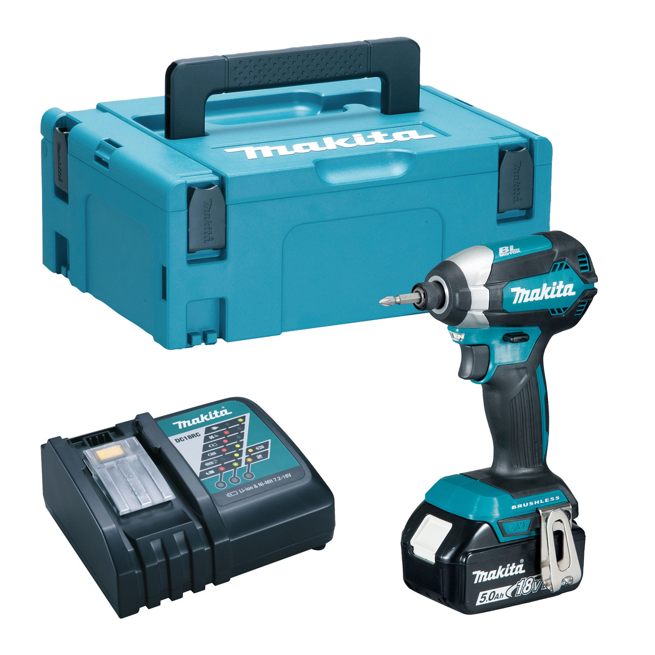 Безчетков Ударна Отвертка винтоверт Makita DTD153 18V LXT (1 x 5.0Ah батерия) в MakPac