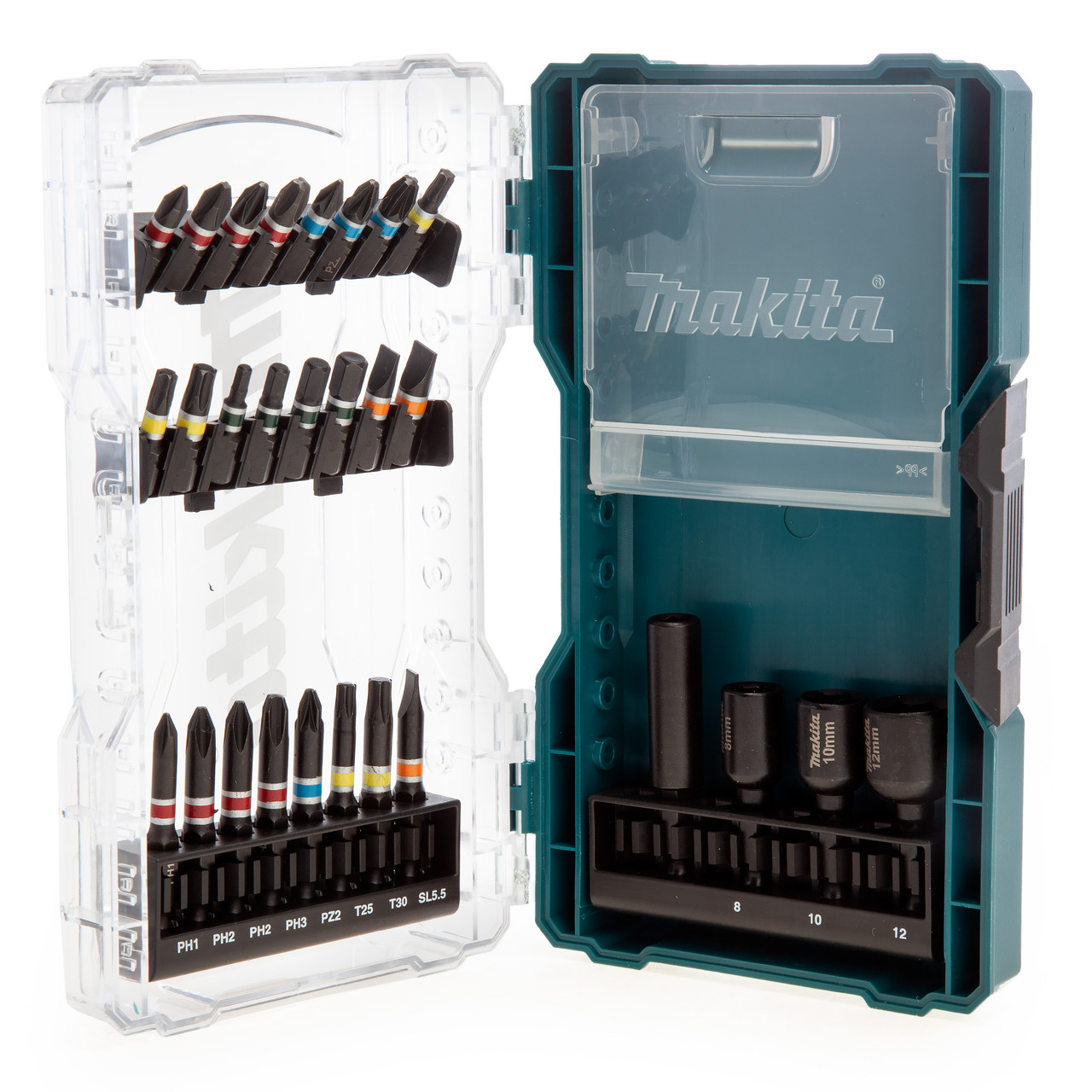 Makita E-07048 Комплект накрайници за отвертка в прозрачен калъф (28 части)