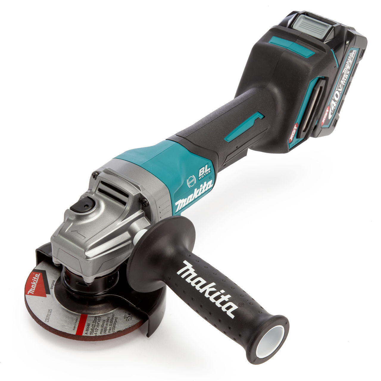 Makita GA012GD202 40Vmax XGT 4,5-инчов / 115mm Ъглошлайф в корпус MakPac (2 x 2,5Ah батерии)