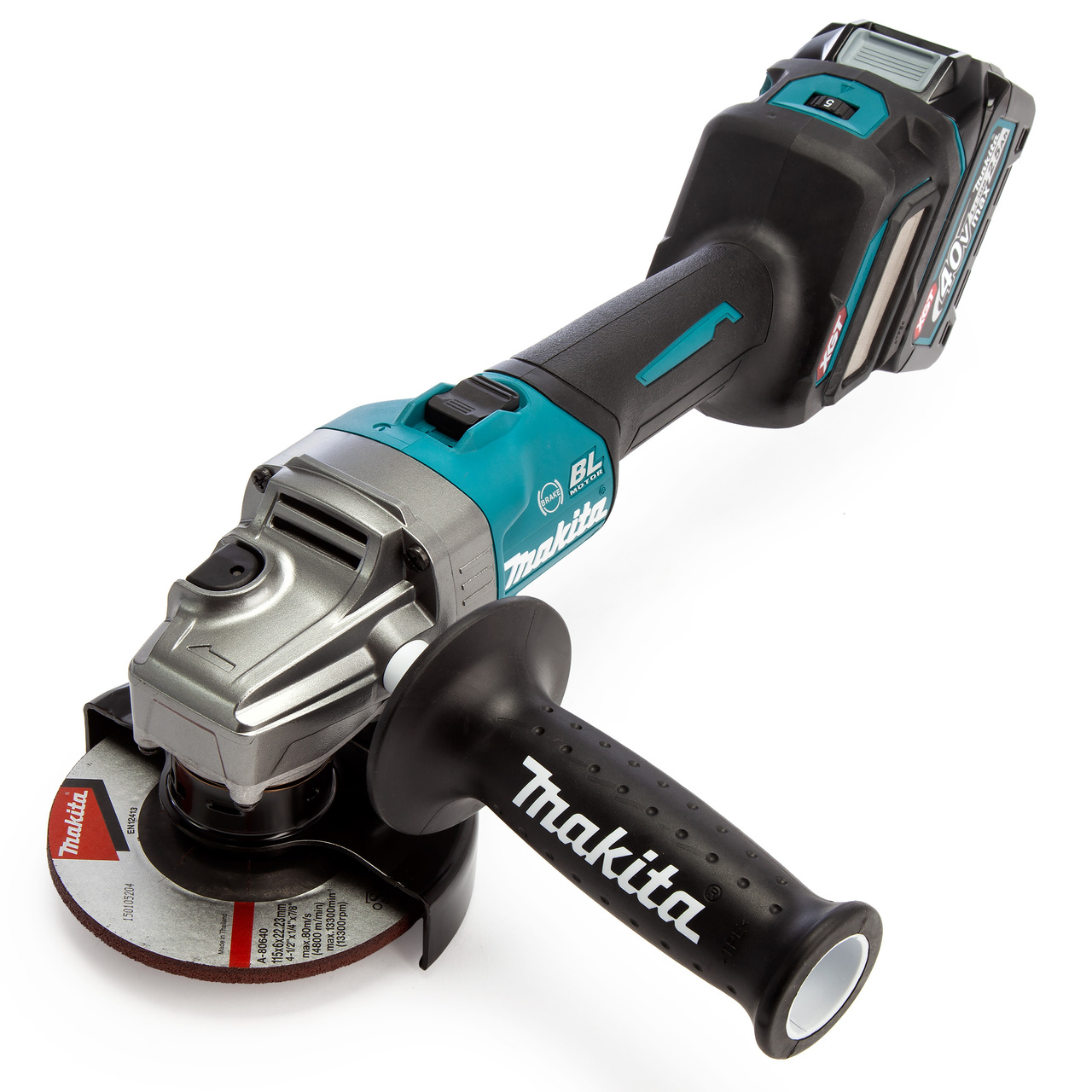 Makita GA022GD202 40Vmax XGT 4,5 инча / 115 мм Ъглошлайф (2 x 2,5Ah батерии)