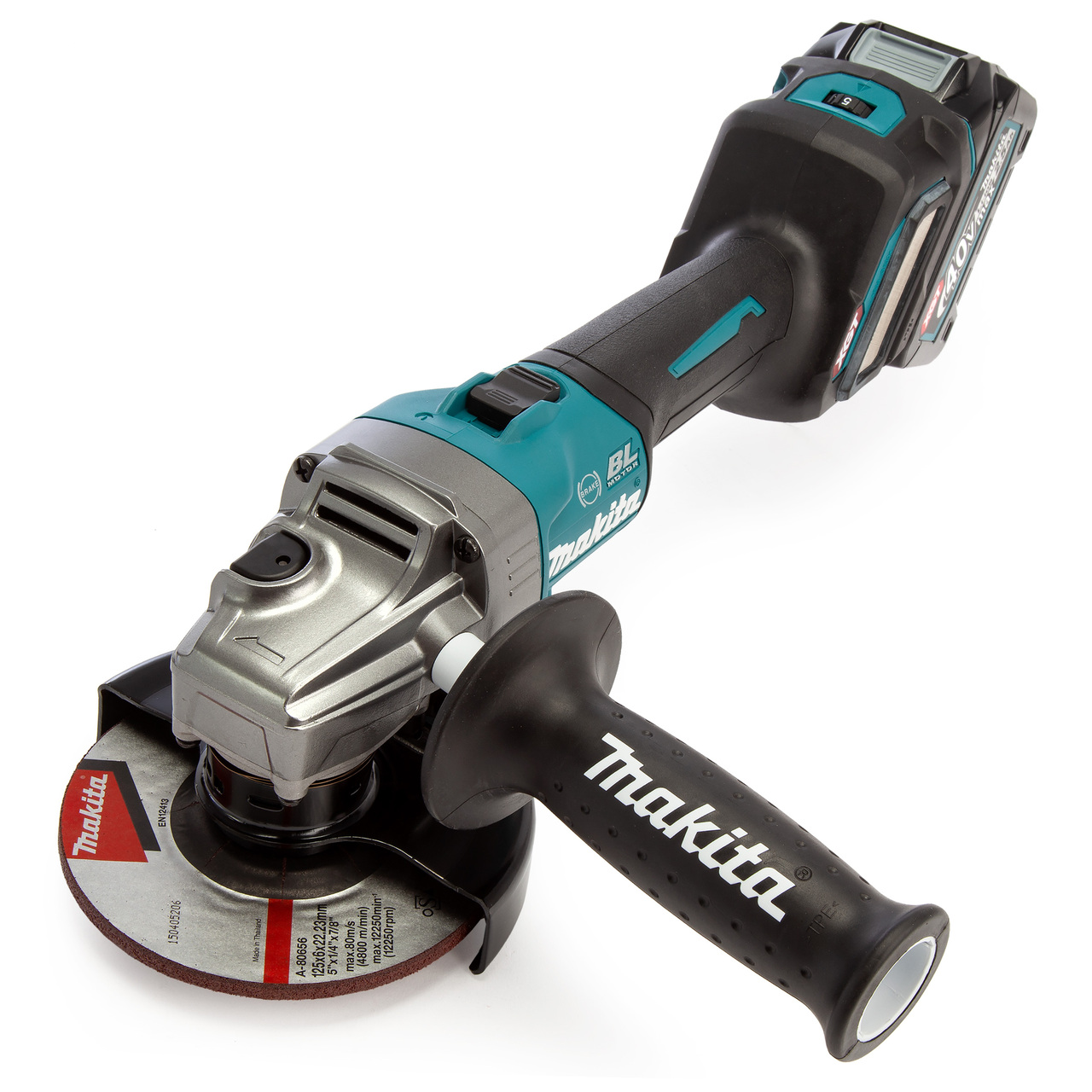 Makita GA023GD203 40Vmax XGT 5-инчов / 125 мм Ъглошлайф (2 x 2.5Ah батерии)
