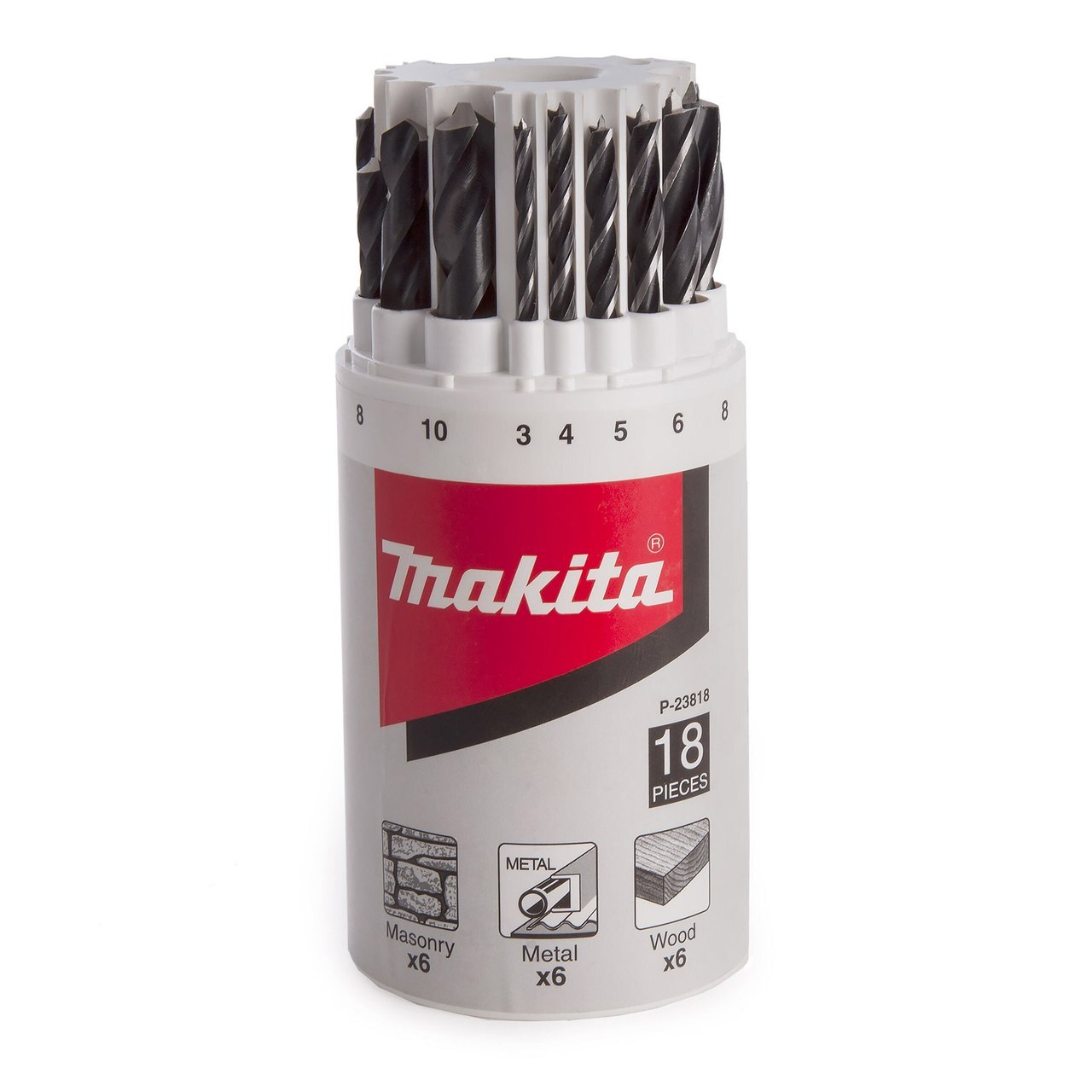 Makita P-23818 Комплект смесени свредла с права тръба (18 броя)