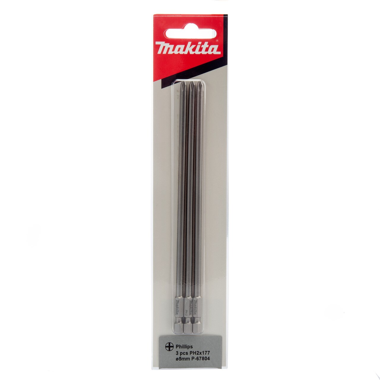 Makita P-67804 Битове за отвертка за автоматично подаване PH2 177 mm x 5 mm диаметър (пакет от 3)