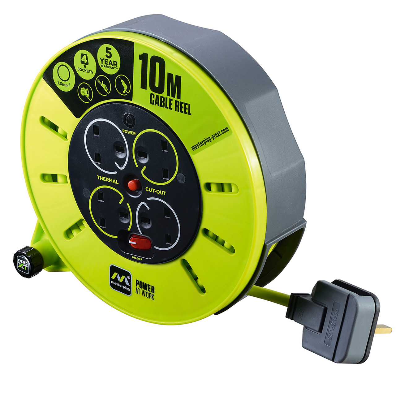 Masterplug CMU10134SL Pro-XT касета Кабелна макара 4 Вложка 10 метра 240V
