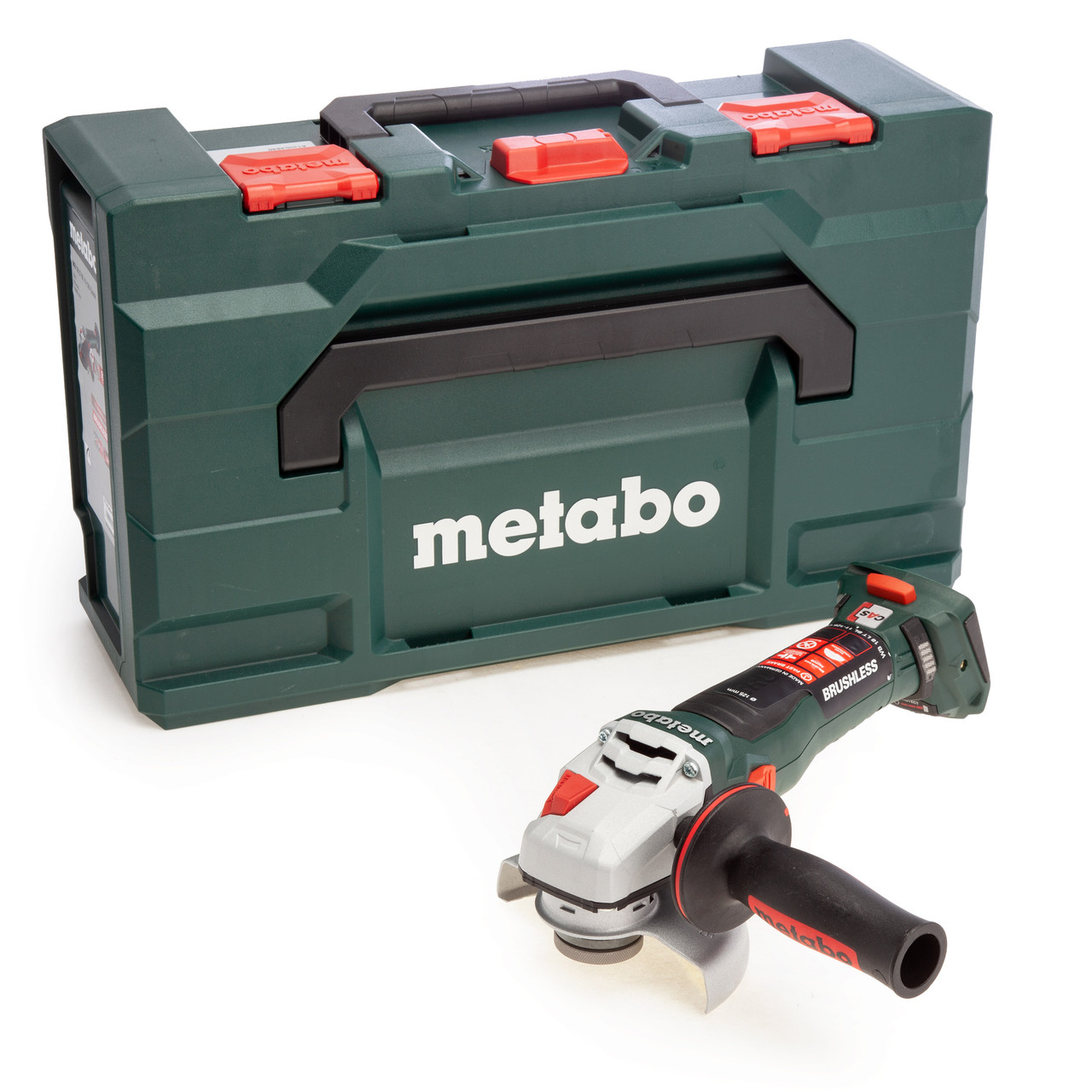 Metabo 613054840 WB 18 LT BL 11-125 Бърз Ъглошлайф (само корпус) в metaBOX 165 L