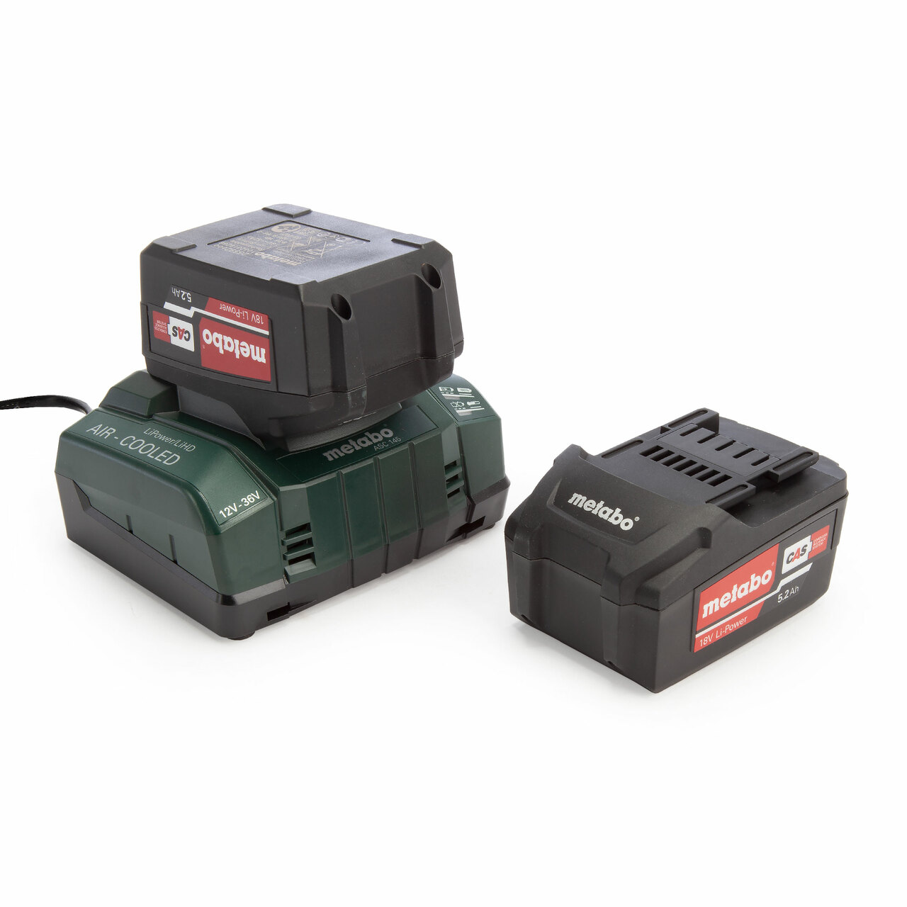 Основен комплект Metabo (2 x 5.2Ah Li-Power батерии и зарядно устройство ASC 145)