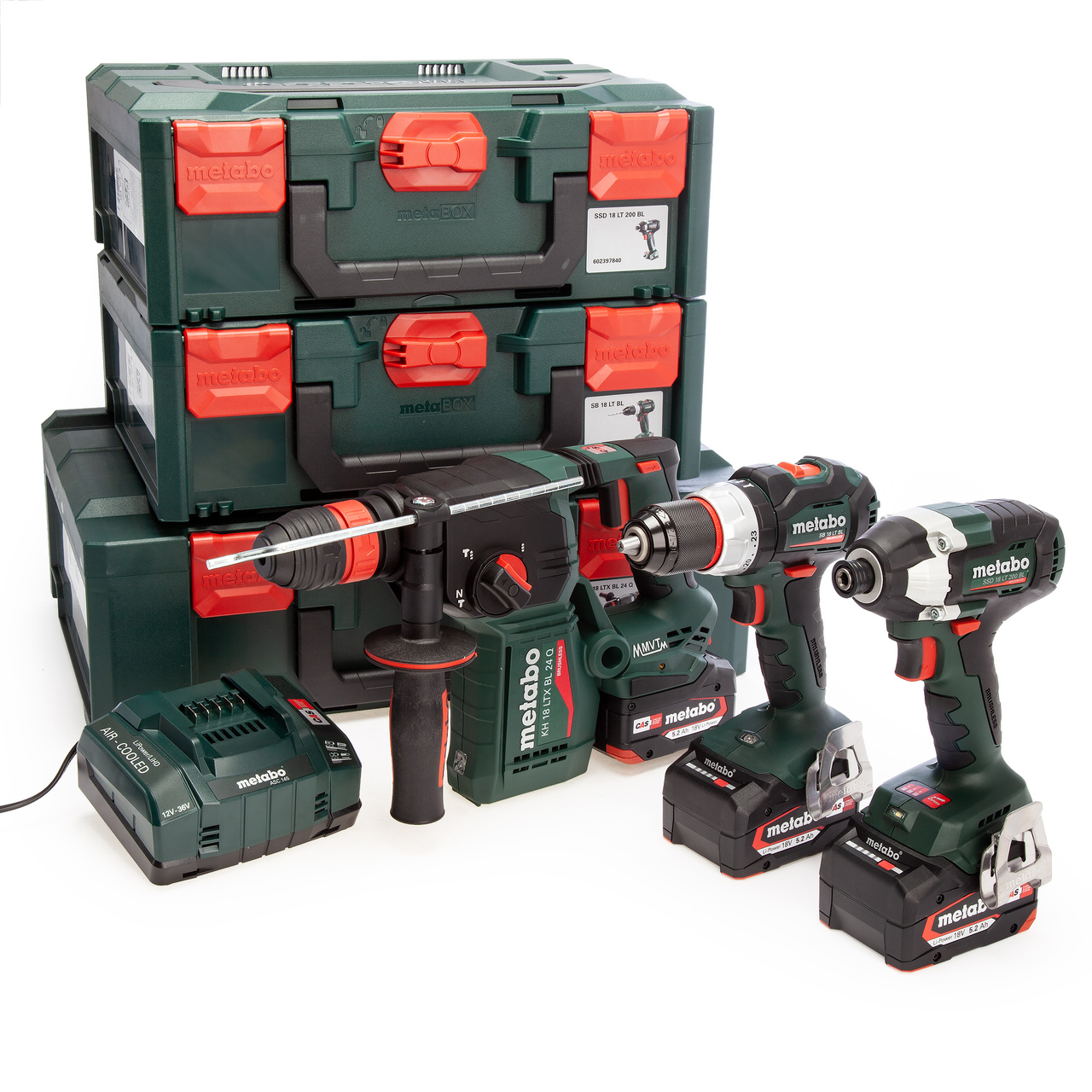 Metabo UK685200003 18V комбиниран комплект от 3 части (3 x 5.2Ah батерии)