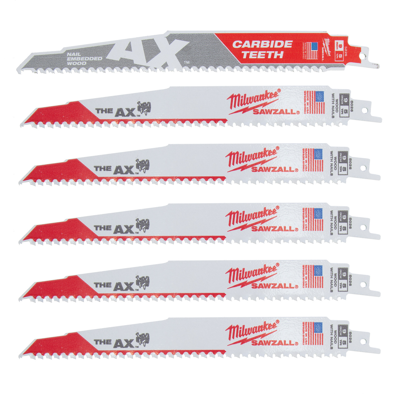 Milwaukee 48009028 Sawzall бутални Саблен трион 230 мм (6 броя)