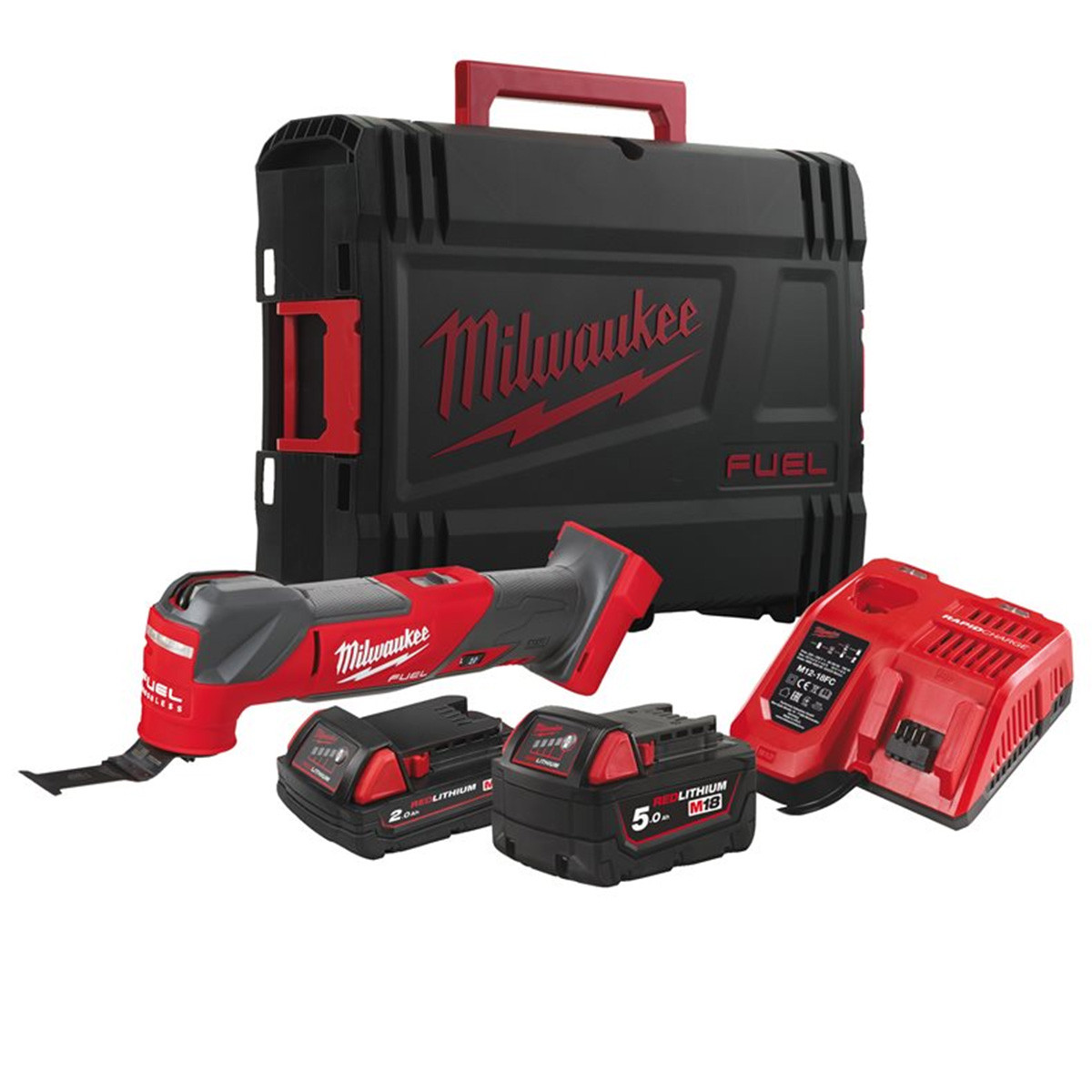 Многофункционален инструмент Milwaukee M18FMT-522X FUEL (1 x 2,0 Ah и 1 x 5,0 Ah батерии)
