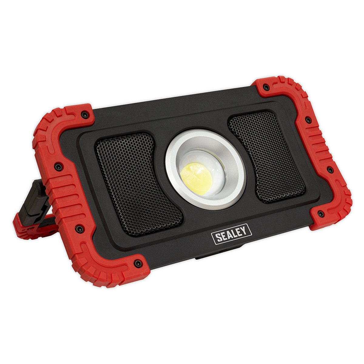 Sealey LED100WS 20W COB LED акумулаторен прожектор с безжични високоговорители и Power Bank