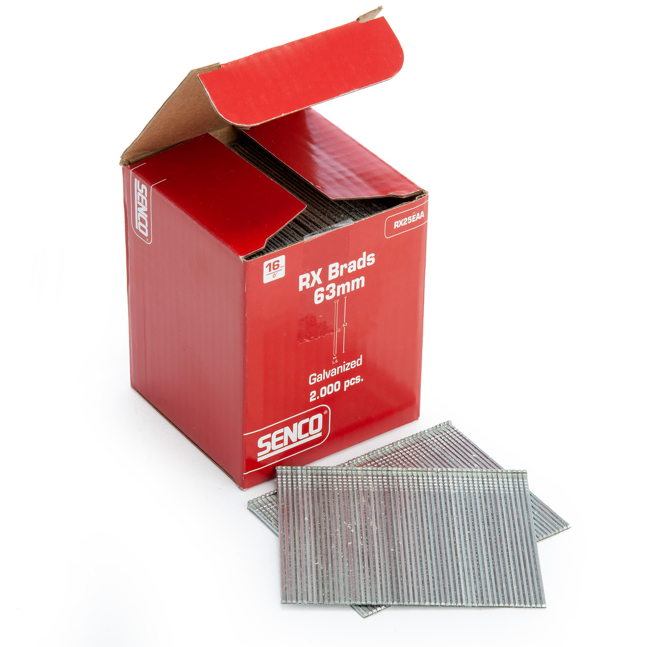 Senco RX25EAA поцинкована RX Brad Нокти 16 Измервателен инструмент 1,6 мм х 63 мм (2000 в клетка)